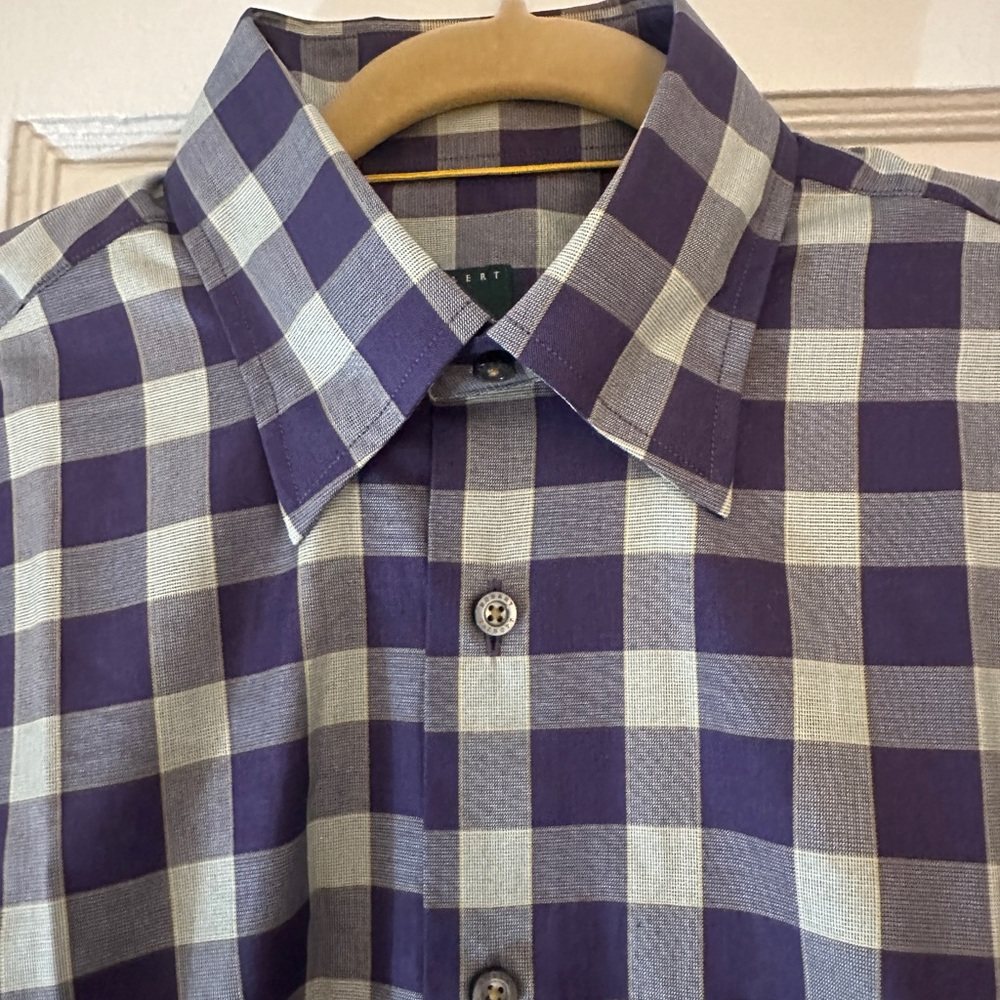NWT Purple and White Checkered Shirt - Picture 3 of 4
